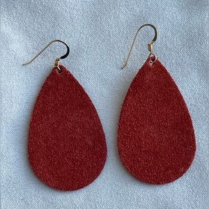 Nickel and Suede Ginger Teardrop Earrings - small